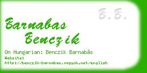 barnabas benczik business card