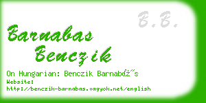 barnabas benczik business card